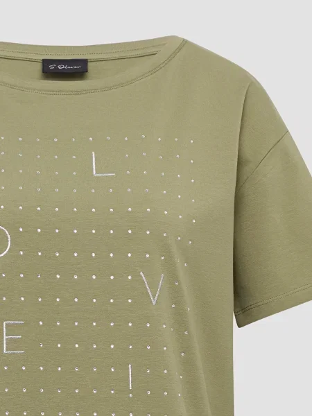 S.Oliver BLACK LABEL Tričko zelená / strieborná čierna