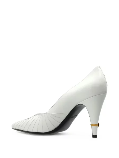 Pantofi cu toc Versace din piele alb