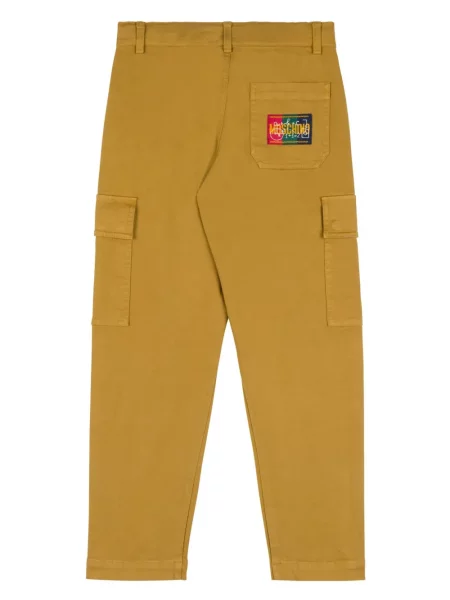 Spodnie cargo dziecięce Moschino brązowe