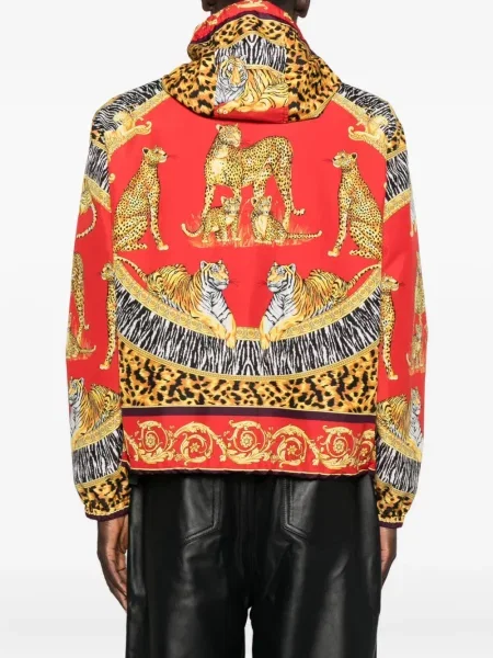 Geacă Versace cu glugă roșu