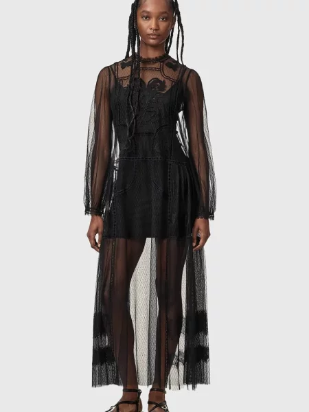AllSaints rochie evazată CESCA negru