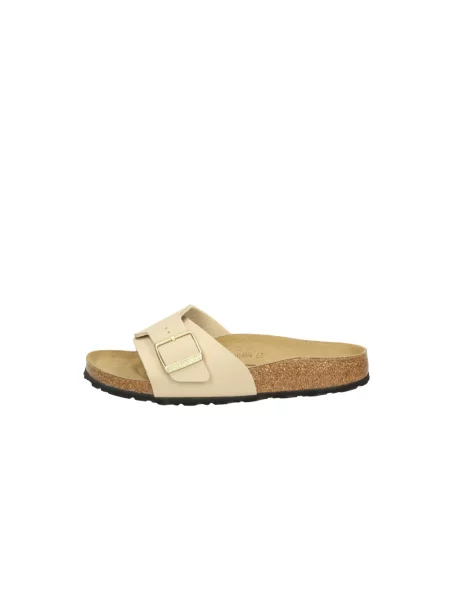 Klapki Birkenstock skórzane beżowe