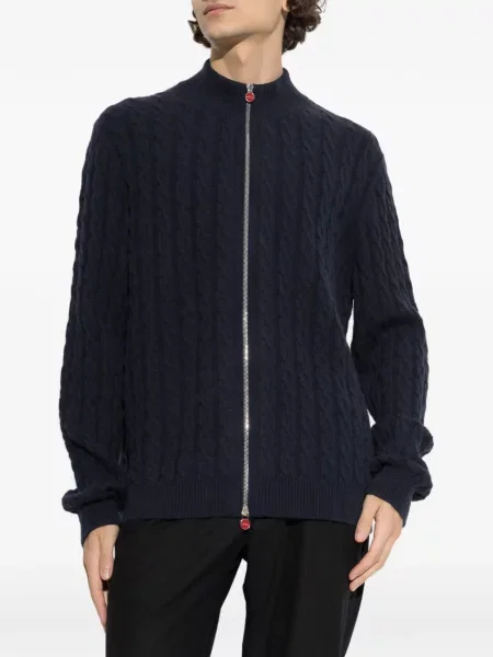 Cardigan Kiton tricotate albastru