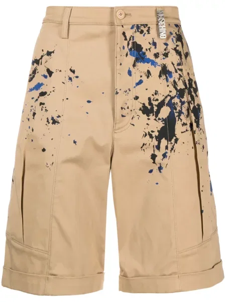 Pantaloni scurți Moschino cu imagine maro