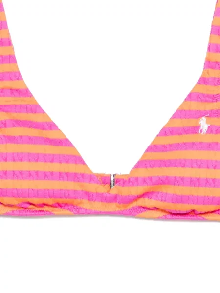 Bikini Polo Ralph Lauren cu dungi cu broderie albastru
