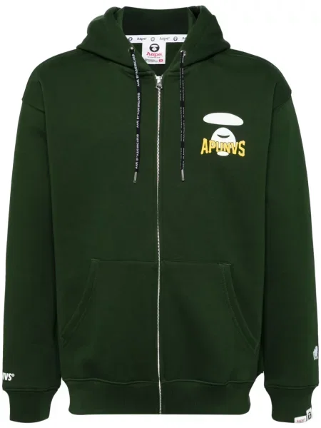 Geacă Aape By A Bathing Ape cu glugă cu imagine verde
