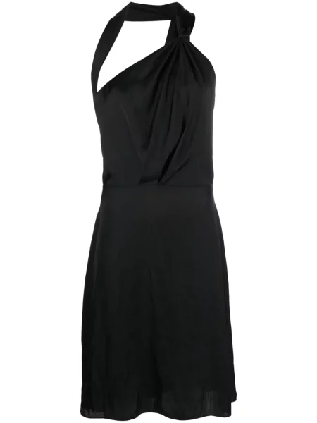 Rochie midi Zadig&voltaire din satin plisată până la genunchi negru