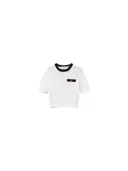 Sweter Twinset z krótkim rękawem biały