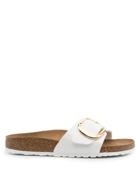 Sandale Birkenstock din piele cu cataramă alb