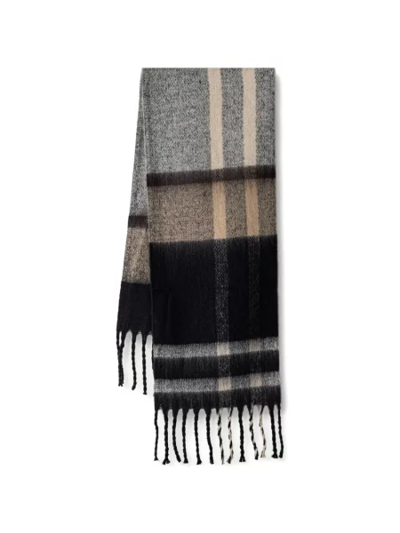 Bouclé fular Barbour în carouri negru