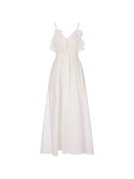 Rochie maxi Parah cu volane alb