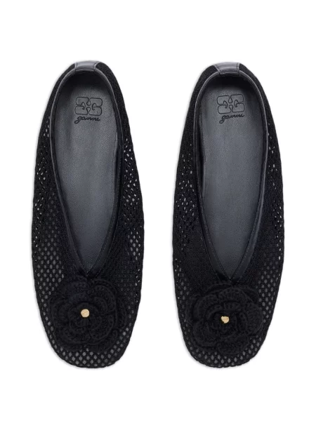 Balerini Ganni cu model floral negru