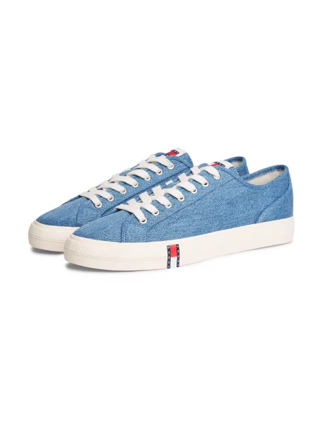 Teniși Tommy Jeans din dantelă albastru