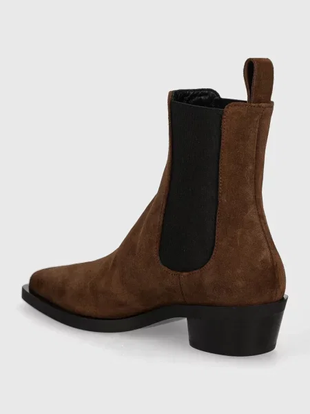 Semišové kotníkové boty Proenza Schouler Bronco na plochém hnědá