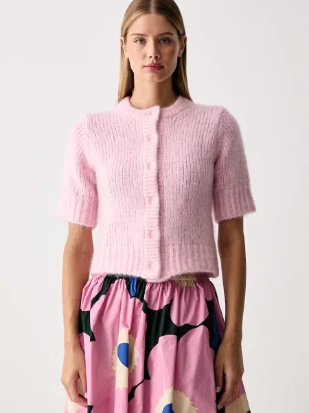 Marimekko cardigan pentru femei cu lână roz