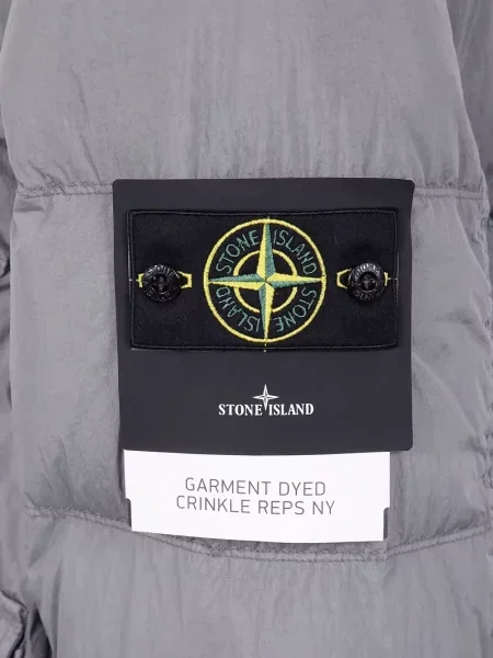 Geacă cu puf Stone Island cu strasuri gri