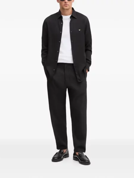 Πουκάμισο Emporio Armani με αυτόγραφο μαύρο