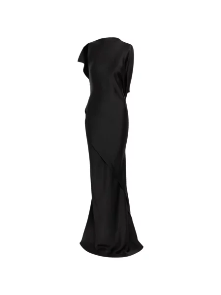 Rochie maxi Victoria Beckham cu volane asimetrică negru