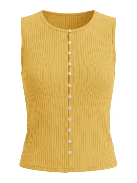 Imily Bela Vestă tricotată curry galben