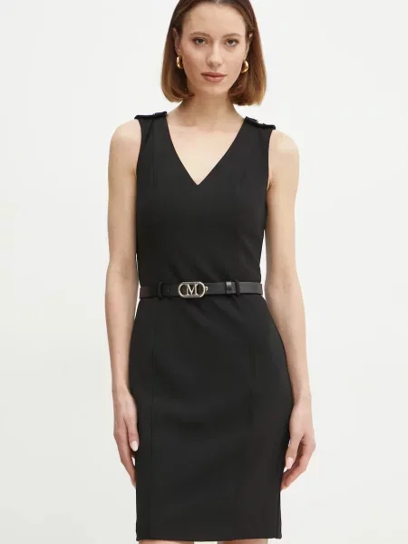 Haljina Marciano Guess MASHA midi ravna crna