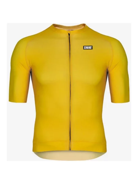 Koszulka rowerowa Color Block ciemnożółta S żółta