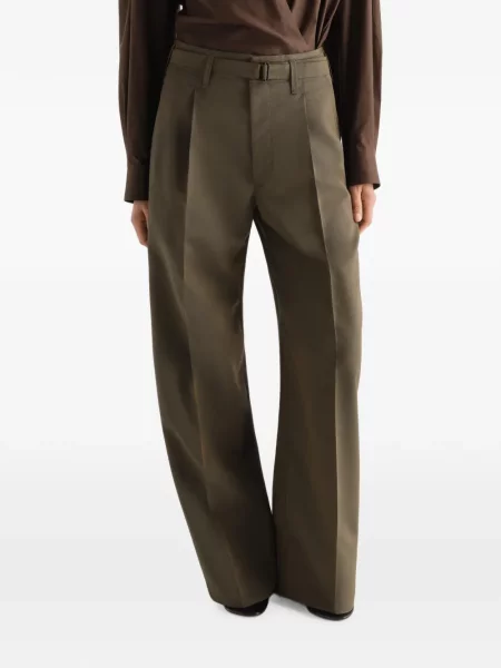 Pantaloni Lemaire de lână verde