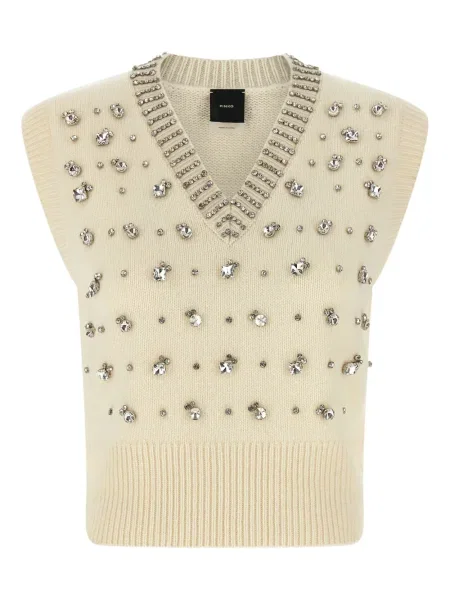 Kamizelka Pinko z dekoltem w serek z kryształkami