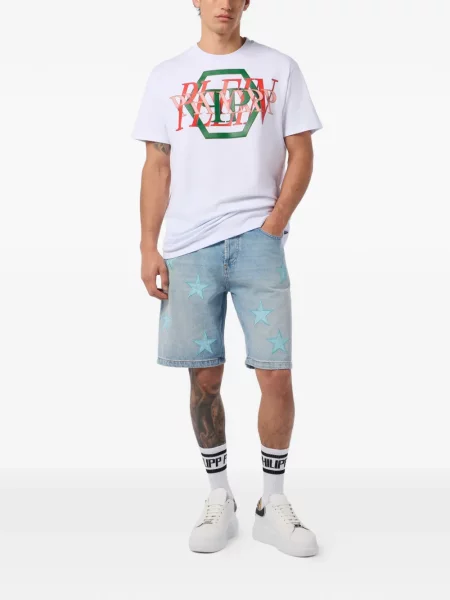 Tricou Philipp Plein cu autograf alb