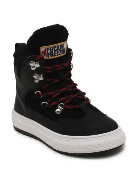 De piele bocanci negru