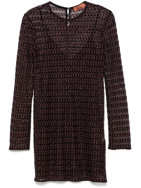 Dzianinowa mała sukienka mini Missoni garniturowa czarna
