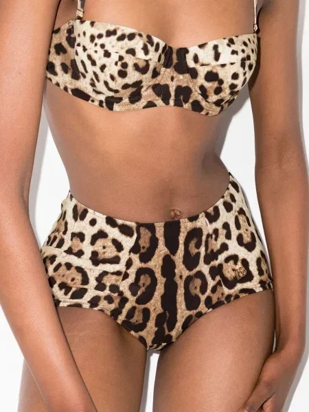 Leopardí bikiny Dolce & Gabbana s potiskem hnědé