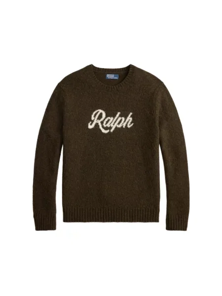 Sweter Ralph Lauren z logo brązowy