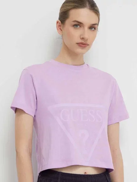 Тениска Guess ADELE лилаво виолетово