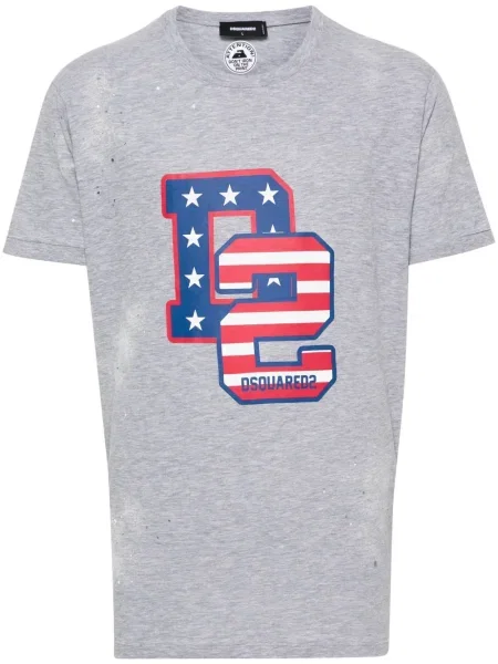 Tricou Dsquared2 zdrențuiți gri