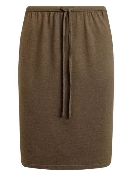 Fustă 12 Storeez din lână merinos cu cordon maro