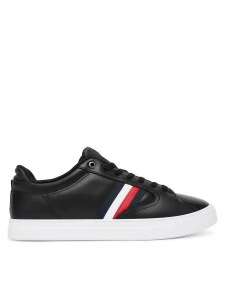 Superge Tommy Hilfiger Icon Court Stripes črna