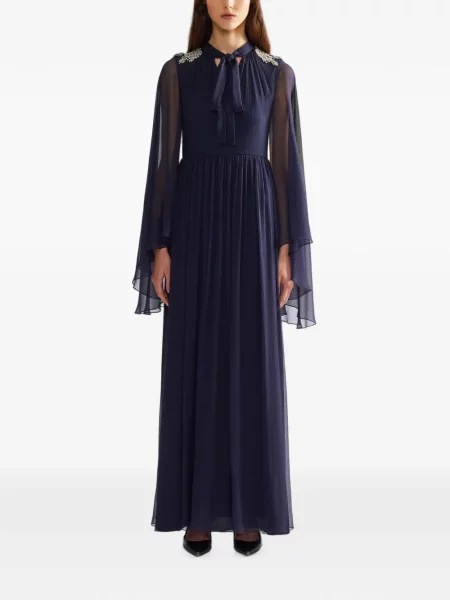 Rochie maxi Erdem de mătase albastru