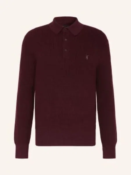 Allsaints Dzianinowa Koszulka Polo Aspen rot
