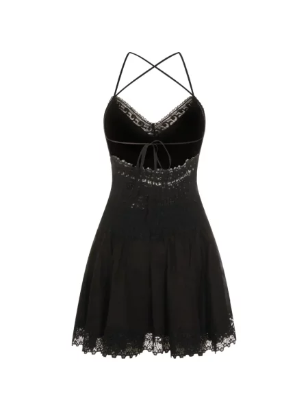 Krajkové mini šaty Charo Ruiz Ibiza na ramínka černé