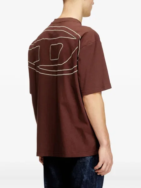 Tricou Diesel cu broderie maro