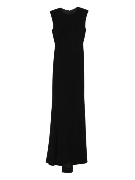 Rochie maxi Silk Love & Lace de mătase de costum negru