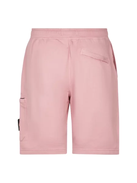 Szorty Stone Island polarowe z kamieniami różowe