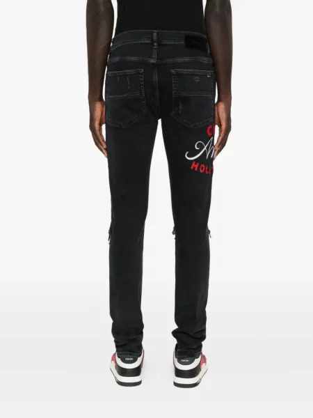 Blugi Amiri cu broderie negru