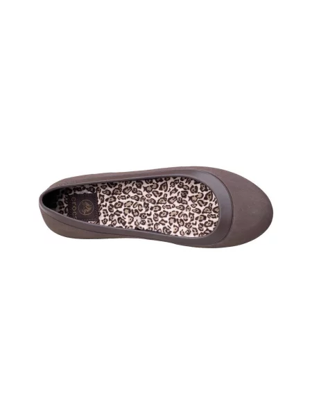 Balerinke Crocs bez pete s leopard uzorkom smeđa