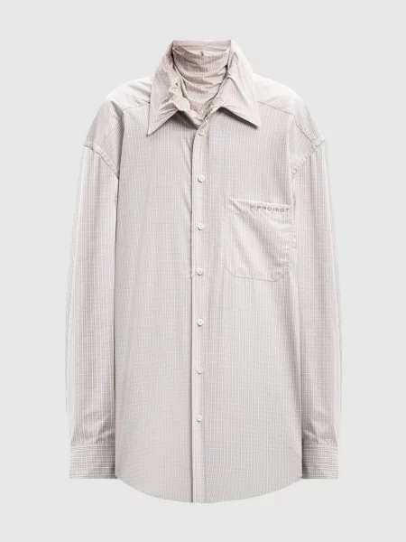 Сорочка в клітинку подвійної конструкції Y/project бежева