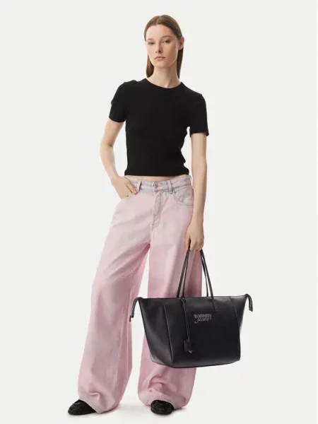 Rucsac Tommy Jeans din piele negru