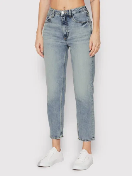 Guess Blugi Mom Fit albastru