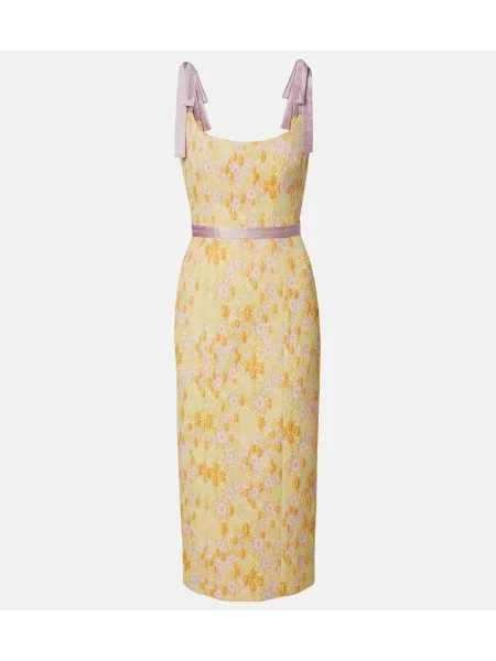 Rochie Markarian cu broderie de costum galben