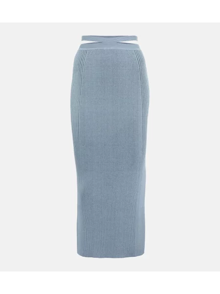 Fustă midi Simkhai tricotate până la genunchi albastru