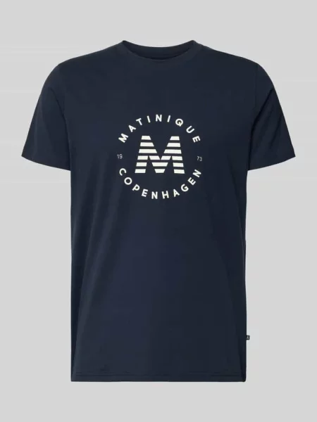 T-shirt z nadrukiem z logo model Jeramy' Matinique granatowa